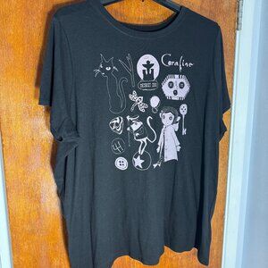 Coraline Classic Fit Deep Black Cotton Tee